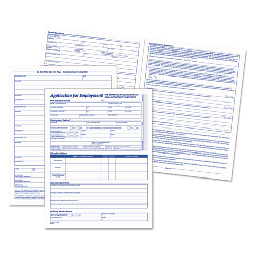 Image of Tops™ Comprehensive Employee Application Form, One-Part (No Copies), 17 X 11, 25 Forms Total