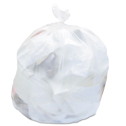 High-Density Waste Can Liners, 30 gal, 16 mic, 30" x 37", Natural, 25 Bags/Roll, 20 Rolls/Carton