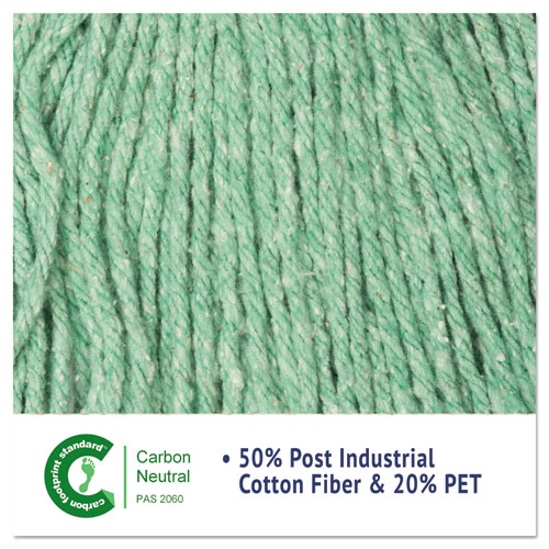 Image of Super Loop Wet Mop Head, Cotton/Synthetic Fiber, 5" Headband, Medium Size, Green