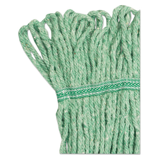 Image of Super Loop Wet Mop Head, Cotton/Synthetic Fiber, 5" Headband, Medium Size, Green