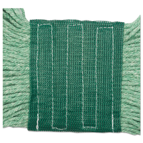 Image of Super Loop Wet Mop Head, Cotton/Synthetic Fiber, 5" Headband, Medium Size, Green, 12/Carton
