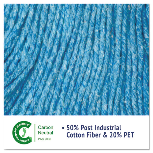 Image of Boardwalk® Super Loop Wet Mop Head, Cotton/Synthetic Fiber, 5" Headband, Large Size, Blue, 12/Carton