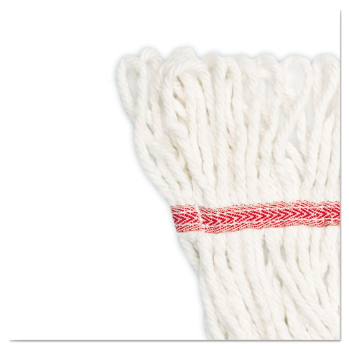 Image of Boardwalk® Super Loop Wet Mop Head, Cotton/Synthetic Fiber, 5" Headband, Large Size, White, 12/Carton