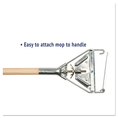 Image of Quick Change Metal Head Mop Handle for No. 20 and Up Heads, 54" Wood Handle