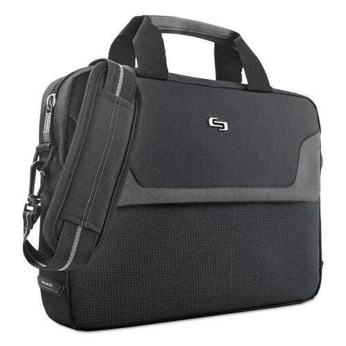 Image of Solo Pro Slim Brief, Fits Devices Up To 14.1", Polyester, 14 X 1.5 X 10.5, Black