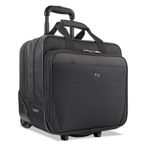 Image of Solo Classic Rolling Case, Fits Devices Up To 17.3", Polyester, 16.75 X 7 X 14.38, Black