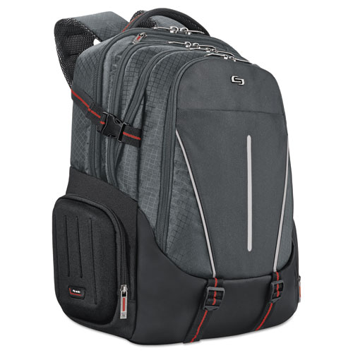 Active Laptop Backpack, 17.3", 12 1/2 x 6 1/2 x 19, Black
