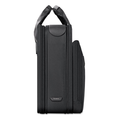 Image of Solo Classic Smart Strap Briefcase, Fits Devices Up To 16", Ballistic Polyester, 17.5 X 5.5 X 12, Black