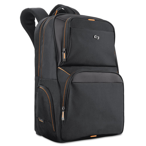 Image of Solo Urban Backpack, Fits Devices Up To 17.3", Polyester, 12.5 X 8.5 X 18.5, Black
