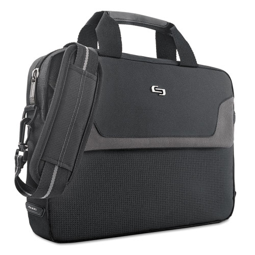 Image of Solo Pro Slim Brief, Fits Devices Up To 16", Polyester, 15.5 X 2 X 11.5, Black