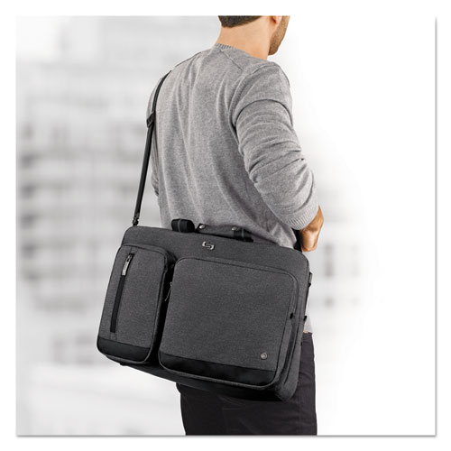 Image of Solo Urban Hybrid Briefcase, Fits Devices Up To 15.6", Polyester, 16.75" X 4" X 12", Gray