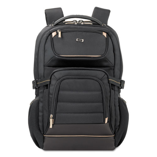 Solo Pro Backpack, Fits Devices Up to 17.3", Polyester, 12.25 x 6.75 x 17.5, Black