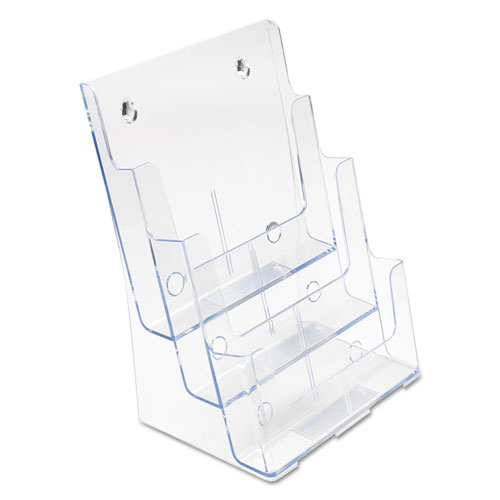 Image of 3-Compartment DocuHolder, Magazine Size, 9.5w x 6.25d x 12.63, Clear