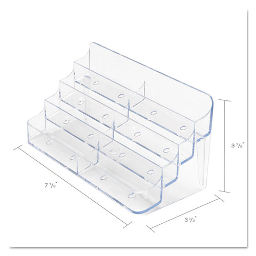 Image of Deflecto® 8-Pocket Business Card Holder, Holds 400 Cards, 7.78 X 3.5 X 3.38, Plastic, Clear