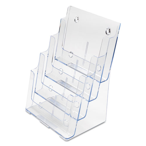Image of 4-Compartment DocuHolder, Magazine Size, 9.38w x 7d x 13.63h, Clear