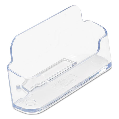 Image of Deflecto® Horizontal Business Card Holder, Holds 50 Cards, 3.88 X 1.38 X 1.81, Plastic, Clear