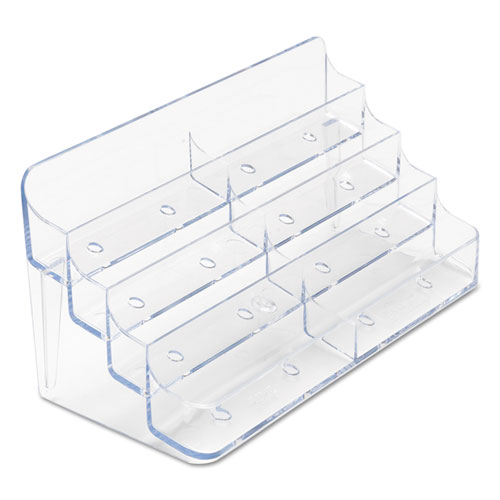Image of 8-Pocket Business Card Holder, Holds 400 Cards, 7.78 x 3.5 x 3.38, Plastic, Clear