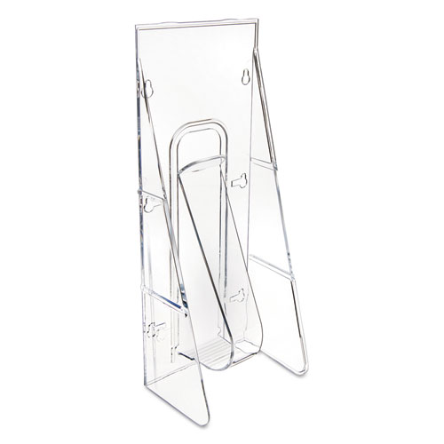 Image of Deflecto® Stand-Tall Wall-Mount Literature Rack, Leaflet, 4.56W X 3.25D X 11.88H, Clear