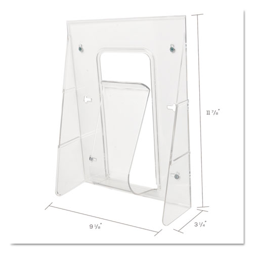Image of Stand-Tall Wall-Mount Literature Rack, Magazine, 9.13w x 3.25d x 11.88h, Clear