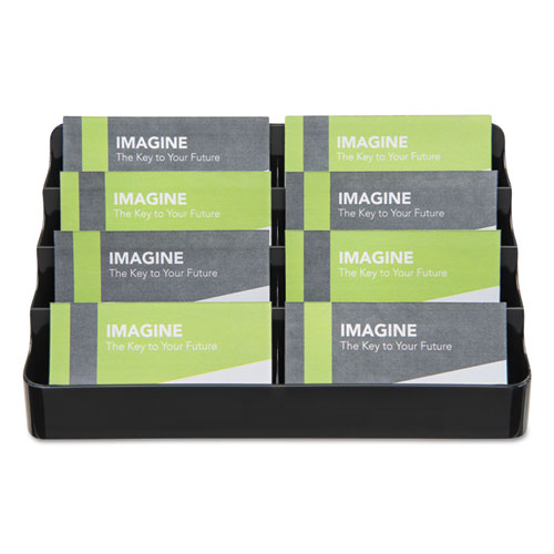 Image of Deflecto® 8-Tier Recycled Business Card Holder, Holds 400 Cards, 7.88 X 3.88 X 3.38, Plastic, Black