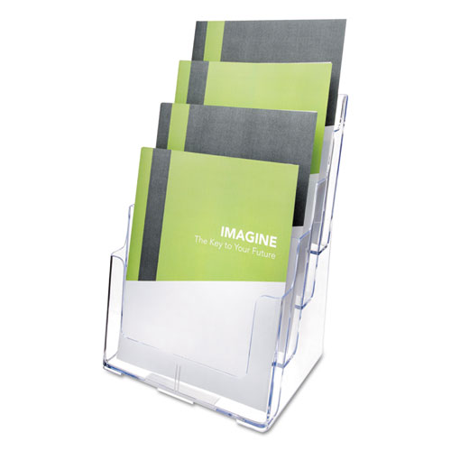 4-Compartment DocuHolder, Magazine Size, 9.38w x 7d x 13.63h, Clear, Ships in 4-6 Business Days
