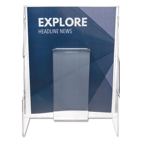Image of Stand-Tall Wall-Mount Literature Rack, Magazine, 9.13w x 3.25d x 11.88h, Clear