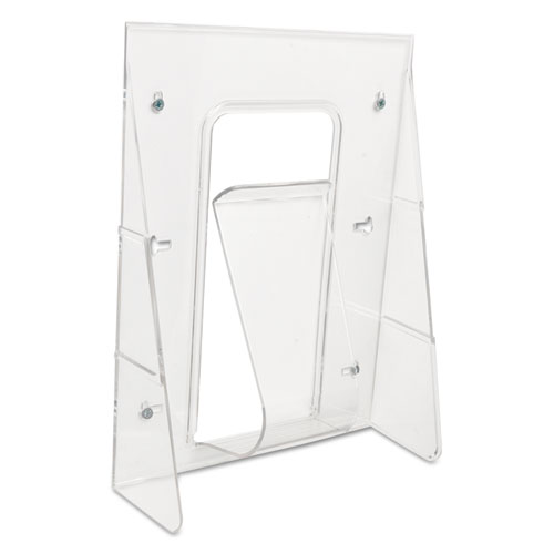 STAND-TALL WALL-MOUNT LITERATURE RACK, MAGAZINE, 9.13W X 3.25D X 11.88H, CLEAR