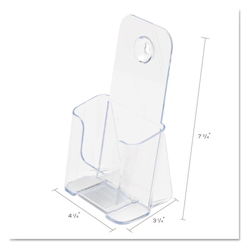 Image of DocuHolder for Countertop/Wall-Mount, Leaflet Size, 4.25w x 3.25d x 7.75h, Clear