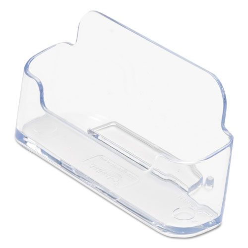 Image of Horizontal Business Card Holder, Holds 50 Cards, 3.88 x 1.38 x 1.81, Plastic, Clear