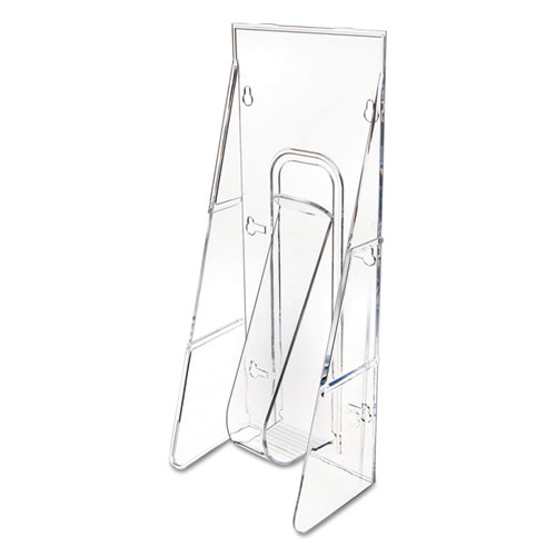 Image of Deflecto® Stand-Tall Wall-Mount Literature Rack, Leaflet, 4.56W X 3.25D X 11.88H, Clear