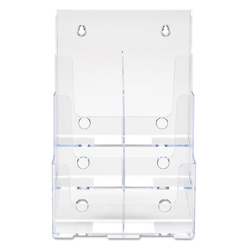 Image of 6-Compartment DocuHolder, Leaflet Size, 9.63w x 6.25d x 12.63h, Clear