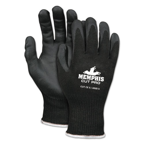 MCR™ Safety Cut Pro 92720NF Gloves, Large, Black, HPPE/Nitrile Foam