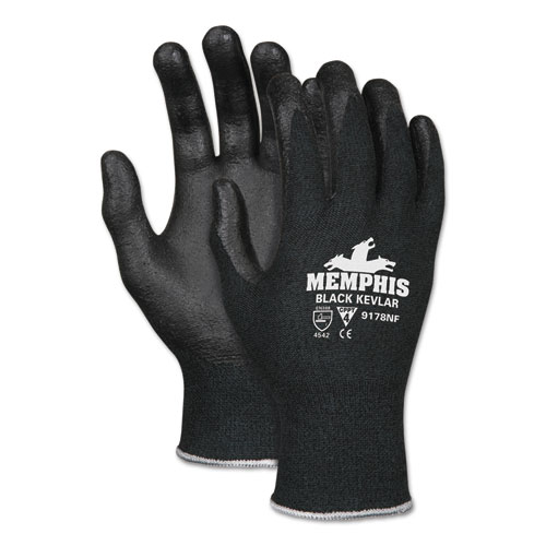 MCR™ Safety Kevlar Gloves 9178NF, Kevlar/Nitrile Foam, Black, Large