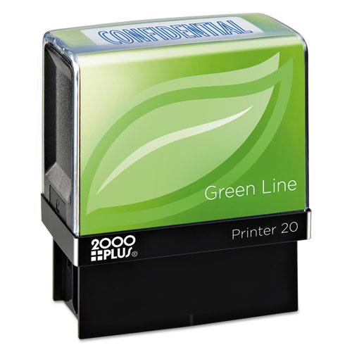 Cosco 2000Plus® Green Line Message Stamp, Confidential, 1.5 X 0.56, Blue