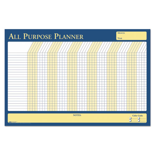 Image of House Of Doolittle™ 100% Recycled All-Purpose/Vacation Planner, 36 X 24, White/Blue/Yellow Surface