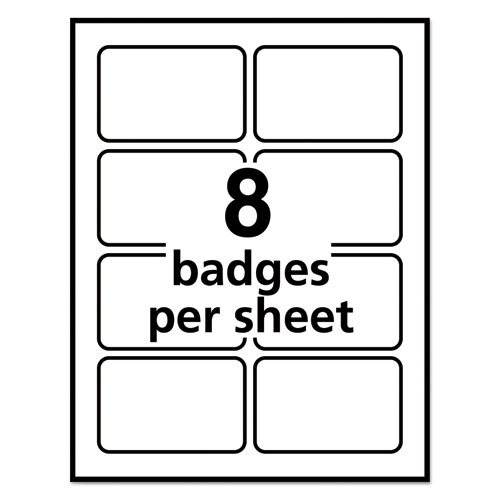 Image of Flexible Adhesive Name Badge Labels, 3.38 x 2.33, White, 400/Box
