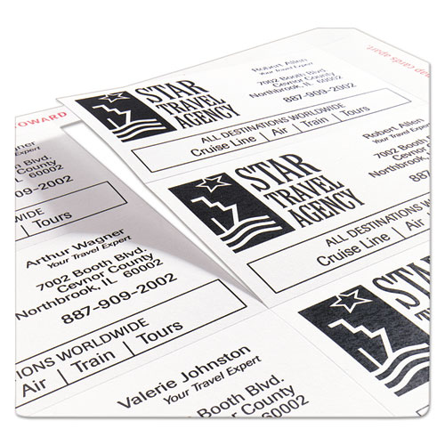 Image of Clean Edge Business Cards, Laser, 2 x 3.5, White, 200 Cards, 10 Cards/Sheet, 20 Sheets/Pack