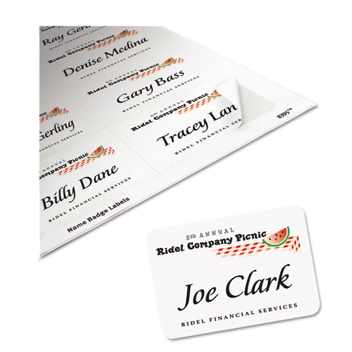 Image of Flexible Adhesive Name Badge Labels, 3.38 x 2.33, White, 160/Pack