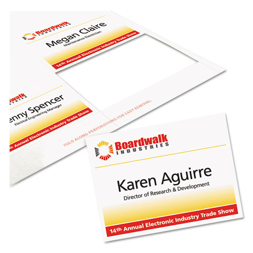 Image of Avery® Name Badge Insert Refills, Horizontal/Vertical, 3 X 4, White, 300/Box