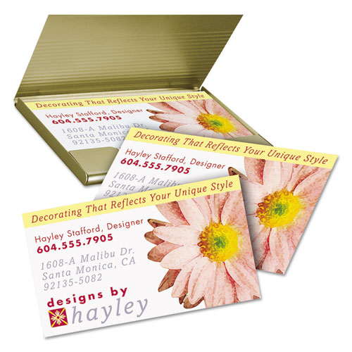 Image of Print-to-the-Edge True Print Business Cards, Inkjet, 2 x 3.5, White, 160 Cards, 8 Cards Sheet, 20 Sheets/Pack