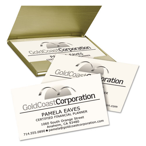 Clean Edge Business Cards, Laser, 2 x 3 1/2, Ivory, 200/Pack