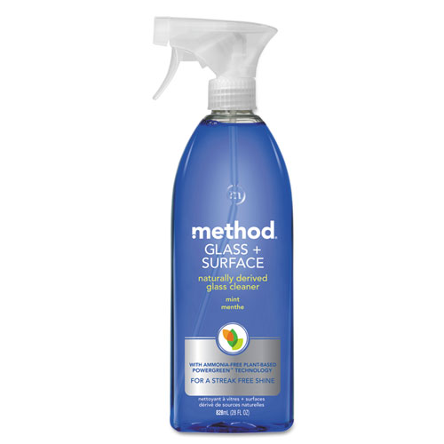Method® Glass and Surface Cleaner, Mint, 28 oz Bottle, 8/Carton