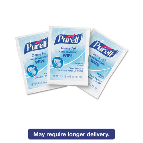 Purell® Cottony Soft Individually Wrapped Sanitizing Hand Wipes 5 X 7 White 1000ct