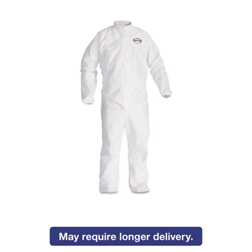 KleenGuard* A30 Elastic Back and Cuff Hooded/Boots Coveralls, White, 2XL,25/Ct