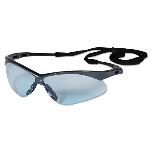 V30 Nemesis Safety Glasses, Blue Frame, Light Blue Uncoated Lens, 12/Cartion
