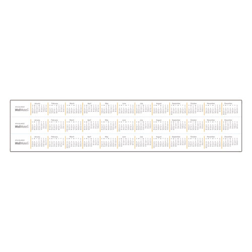 WallMates Self-Adhesive Dry Erase Monthly Planning Surfaces, 24 x 18, White/Gray/Orange Sheets, Undated