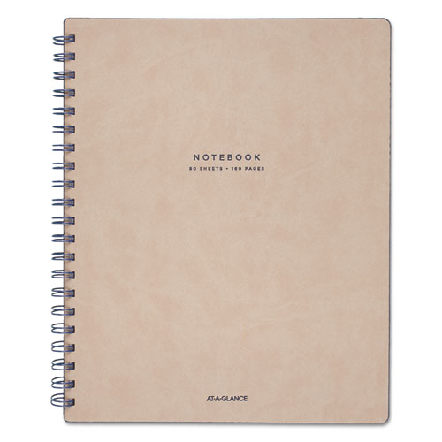 COLLECTION TWINWIRE NOTEBOOK, 1 SUBJECT, WIDE/LEGAL RULE, TAN/NAVY BLUE COVER, 11 X 8.75, 80 SHEETS