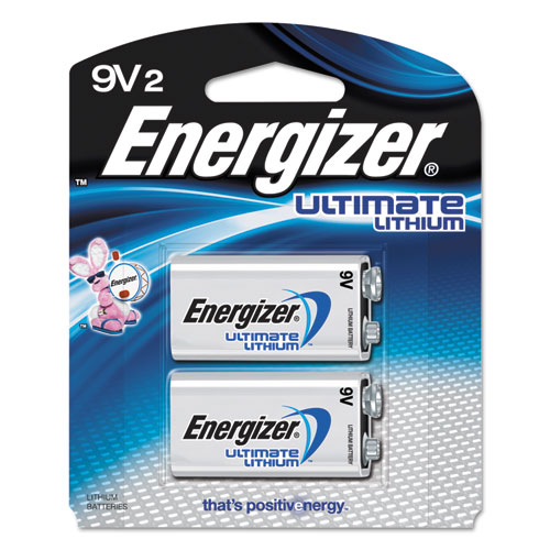 Energizer® Lithium Batteries, 9V, 2/Pack
