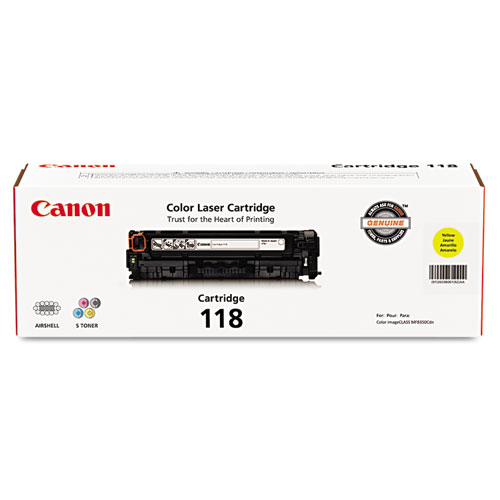 Canon® 2659B001 (118) Toner, 2,900 Page-Yield, Yellow