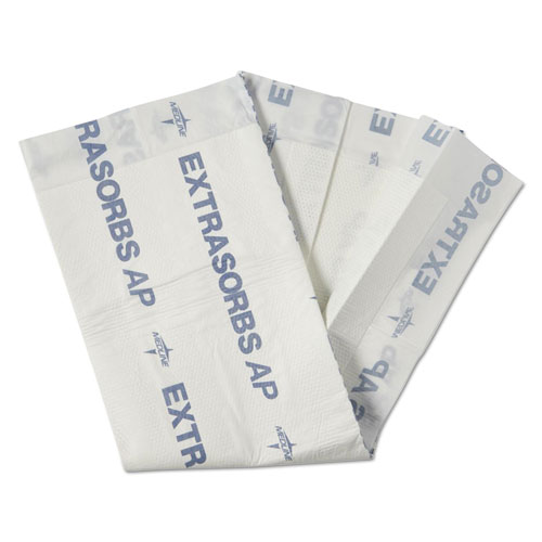 Image of Medline Extrasorbs Air-Permeable Disposable Drypads, 30" X 36", White, 70/Carton